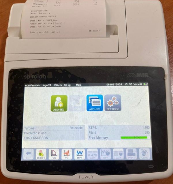 دستگاه اسپیرومتری میر مدل LAB-کارکرده